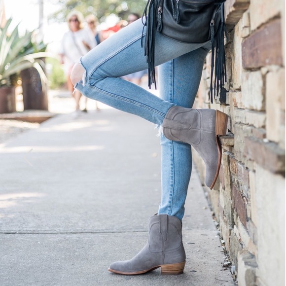 Tecovas Shoes - TECOVAS The Lucy Gray Suede Western Bootie 7.5 B